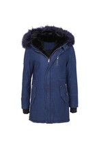 Denim Coat with Faux Fur Hood 69.99