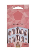 Metallic Pink False Nails 5.99