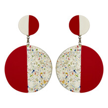 Red and White Circle Earrings 8.99