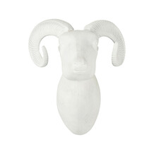 Neutral Christmas Ram Head Wall Ornament