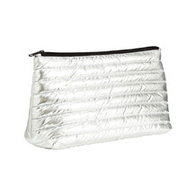 Celestial Silver Quilted Makeup Bag