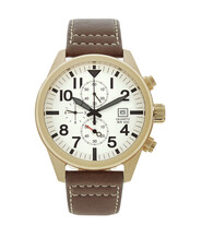 Brown Leather Chrongraph Watch