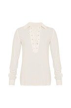 White Lace Up Shirt