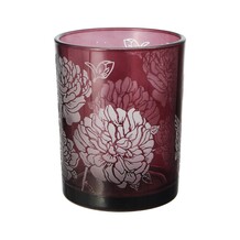 Purple Short Vase with Flowers