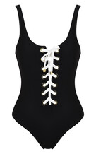 Black Lace Up Swimsuit
