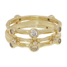 Silver Plated Gold Tone Ring Trio