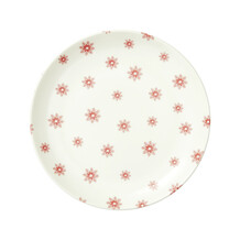 Red Snow Flake White Plate