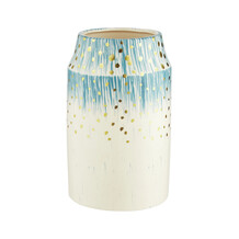 Blue White Vase Gold Spots