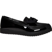 Black Patent Bow Slip Up