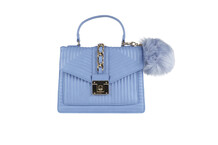 Blue Pom Pom Bag