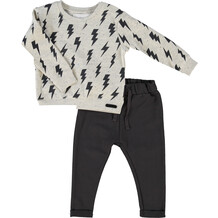 Grey And Beige Lightening Bolt Outfit