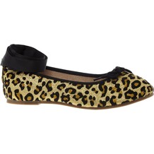 Gold Tone Leopard Ballerinas