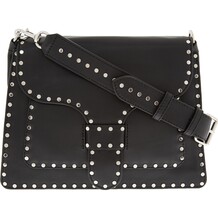 Black Studded Slim Shoulder Bag