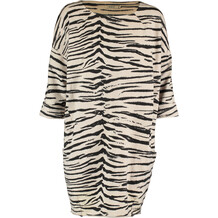 Cream Animal Print Sweatshirt Dress