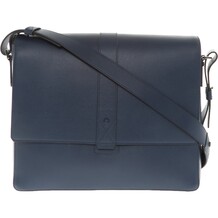 Blue Leather Messenger Bag