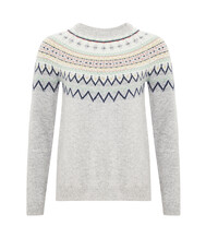 Grey Knit Jumper with Collar Detail