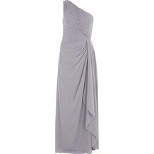 Grey One Shoulder Draped Maxi Dress