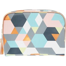 Multicoloured Geometric Print Pencil Case