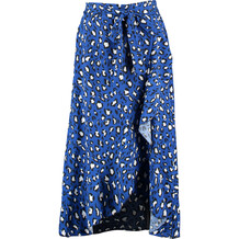 Blue Wrap Midi Skirt