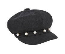 Grey Cap with Pearls on Peek
