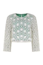 Floral Top White & Green Top