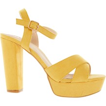 Yellow Crossover Platform Heels