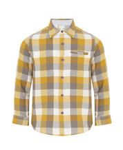 Orange Grey Checked Shirt
