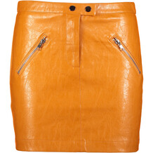 Orange PU Mini Skirt