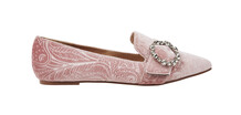 Pink Velvet Pump with Diamante Buckle