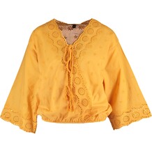 Mustard Broderie Wrap Top