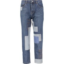 Blue Patchwork Boyfriend Jeans