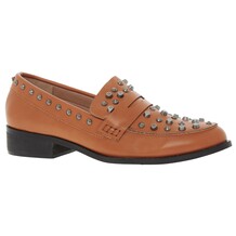 Burnt Orange Studded Loafers