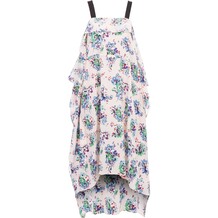 Pink Floral Off Shoulder Silk Dress