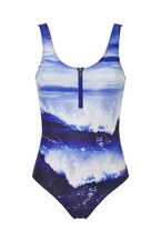 Purple Sea Print Swimsuit