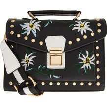 Black Embroidered Pouch Bag