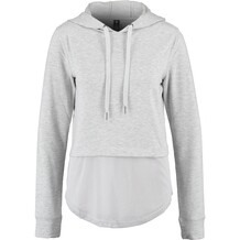 Grey Mesh Panel Hoodie