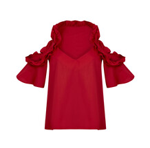 Red Frilled Top