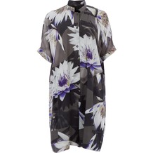 Grey Floral Shirt Jumpsuit