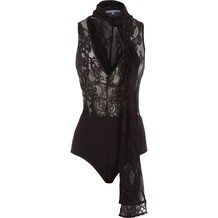 Black Lace Halterneck Bodysuit