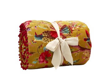 Mustard Floral Blanket