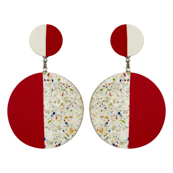 Red and White Circle Earrings 8.99