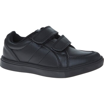 Black Leather Double Strap Shoes