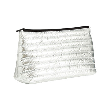 Celestial Silver Quilted Makeup Bag