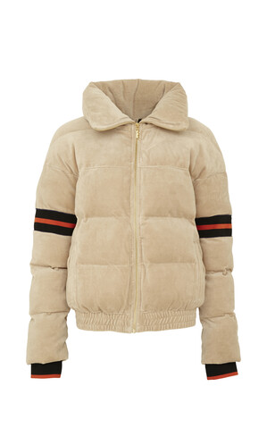 Cream Velvet Puffa Jacket