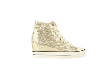 Gold Sequin Trainers