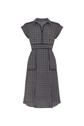 Blue & White Check Dress