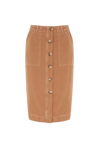 Brown Buttoned Skirt