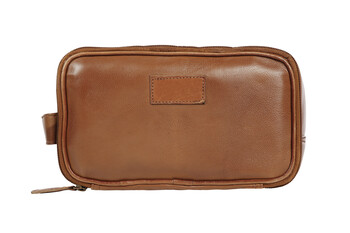 Brown Leather Wash Bag