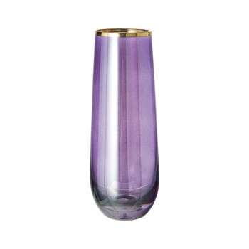 Purple Tall Glass Gold Rim