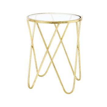 Gold Glass Side Table Small